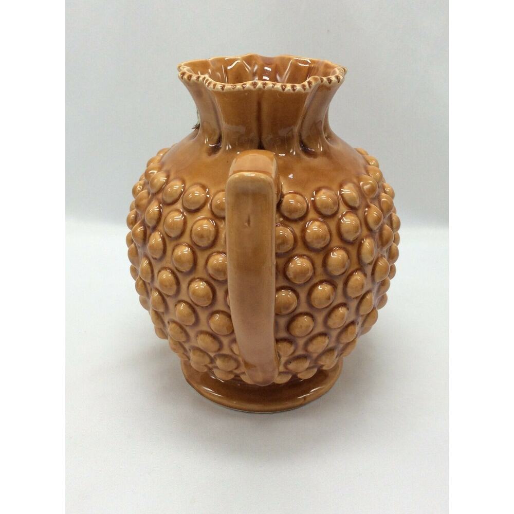Inarco Hobnail Pottery Ruffled Pitcher - Picture 4 of 9